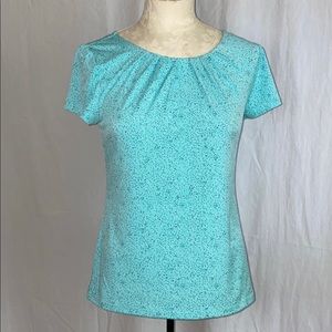 Worthington aqua blue scoop neck top size SP